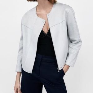 Zara Faux Suede Blue Jacket